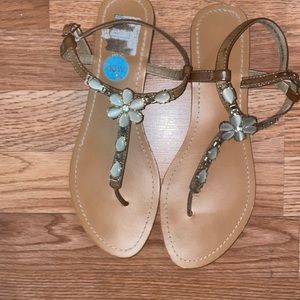 Tan Size 10W Sandals